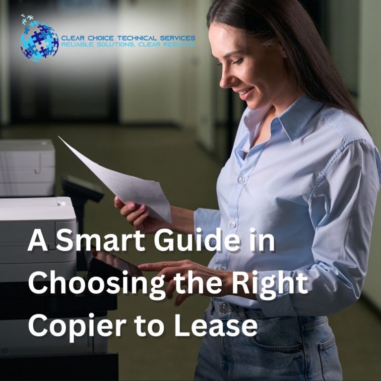 A happy office staff looking at the copier.